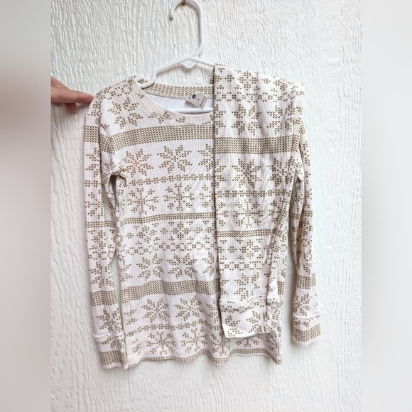Kate Quinn Organic Cotton Snowflake 2 Piece Pajamas Set Unisex Size 8 - Picture 2 of 3